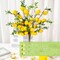 4pcs Artificial Lemon Branches, 19-inch vibrant yellow faux lemons with green leaves and bendable stems—perfect for home kitchen décor, garden displays, office desks, and summer party decorations.